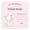 Cute girl elephant baby shower bookplate
