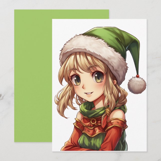 Cute Girl Elf Invitation (Front/Back)