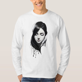 Cute Girl Face Art 2023 T-Shirt