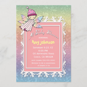 Cute Girl Fairy Baby Shower Invite