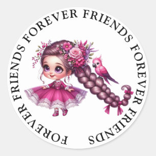 Cute Girl Friendship Stickers