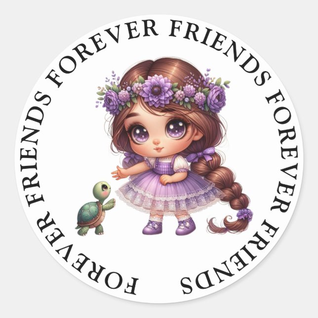 Cute Girl Friendship Stickers (Front)
