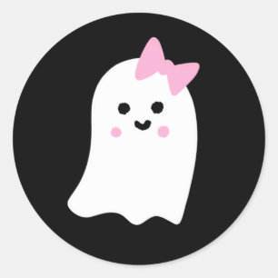 Cute Girl Ghost Classic Round Sticker