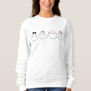 Cute Girl Ghost Clip Art Adorable Halloween Spirit Sweatshirt
