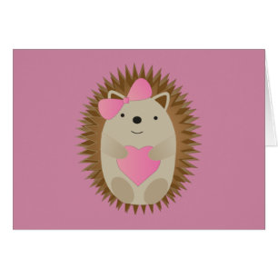 Cute Girl Hedgehog Card