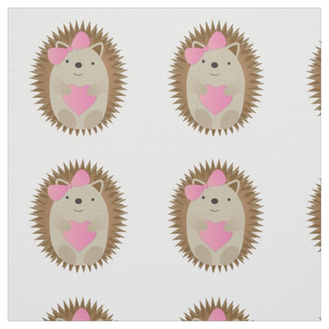 Cute Girl Hedgehog Fabric (Swatch)