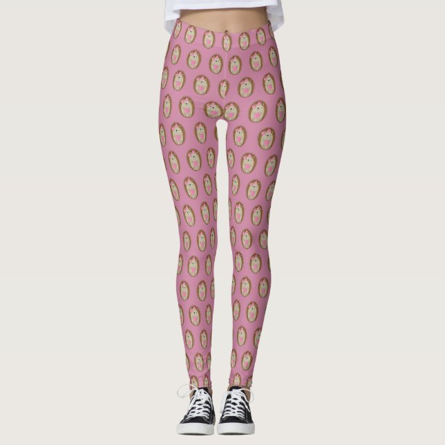 Cute Girl Hedgehog Leggings (Front)