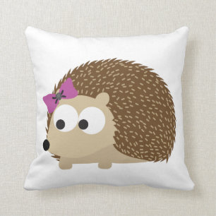 cute Girl hedgehog Throw Pillow