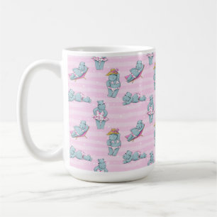 CUTE GIRL HIPPO IN A BIKINI ON THE BEACH COFFEE MUG
