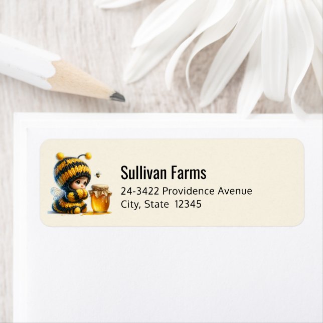Cute Girl in Bee Costume with Honey Address (Insitu)