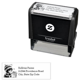 Cute Girl in Bee Costume with Honey Address Self-inking Stamp