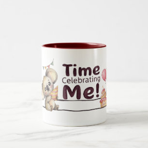 Cute Girl Koala Birthday Custom Name Coffee Mug