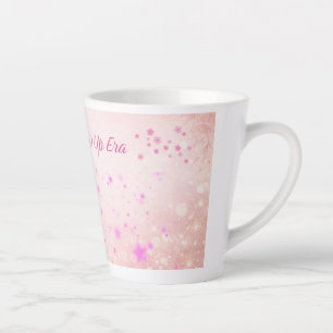 Cute Girl Latte Coffee Mug Pink Feminine Gift