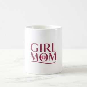 Cute Girl Mom Footprints Typography Design Coffee Mug