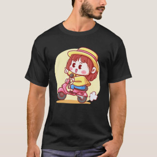 Cute Girl On A Scooter T-Shirt