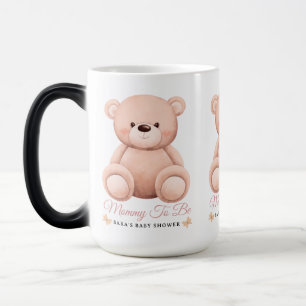 Cute Girl Orange Teddy Bear Mommy To BeBaby Shower Magic Mug