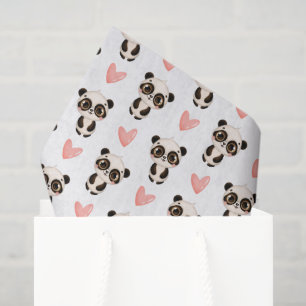 cute girl panda bear tiled party tissue paper