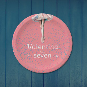 Cute Girl Pastel Pink Ballerina Tutu Dance Party   Paper Plate