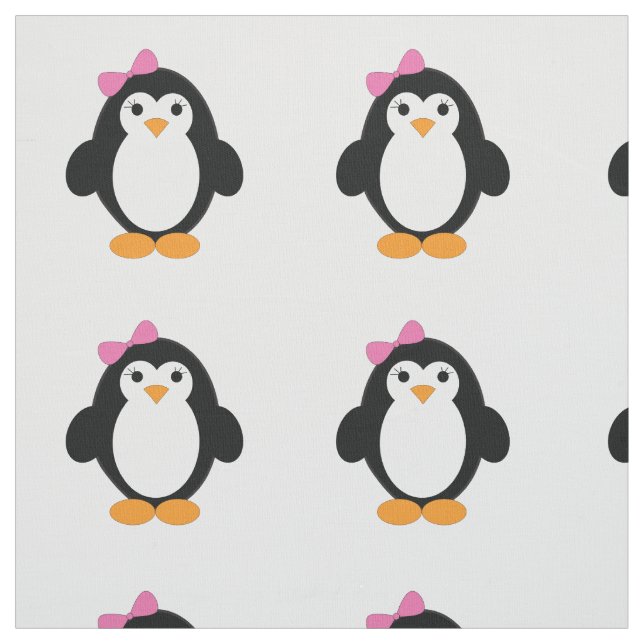 Cute Girl Penguin Fabric (Swatch)
