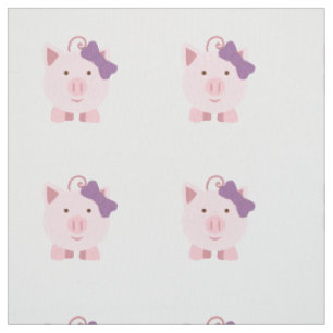 Cute Girl Pig Fabric