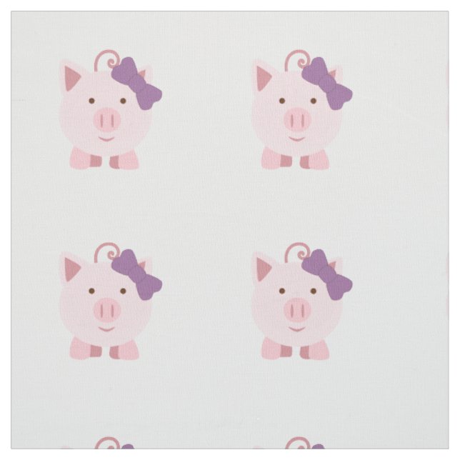 Cute Girl Pig Fabric (Swatch)