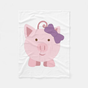 Cute Girl Pig Fleece Blanket
