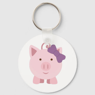 Cute Girl Pig Keychain