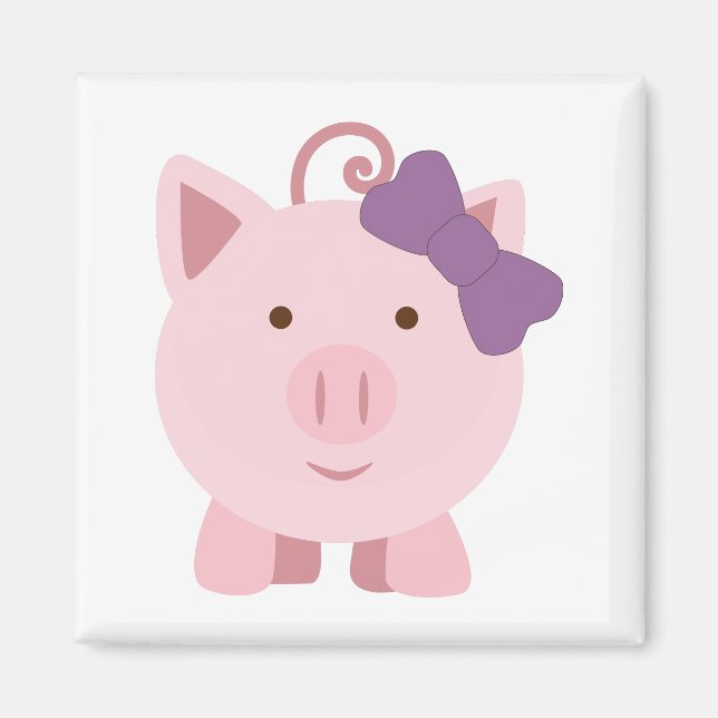 Cute Girl Pig Magnet (Front)