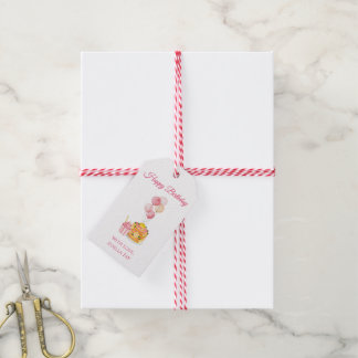 Cute Girl Pink Cupcake Birthday Gift Tag