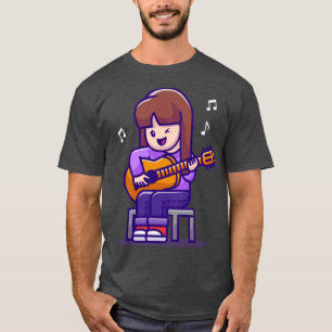 Cute Girl Playing Guitar T-Shirt
