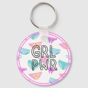 Cute Girl Power Underwear Girly Keychain