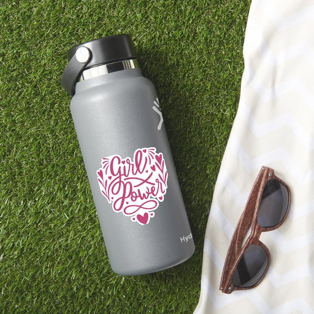 Cute Girl Power with Flowers and Heart  (HydroFlask Insitu)