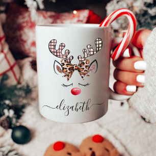 Cute Girl Reindeer Christmas Coffee Mug