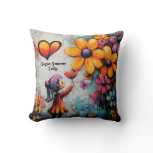 Cute Girl Retro Floral Inspirational
