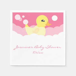 Cute Girl Rubber Ducky Baby Shower Napkin