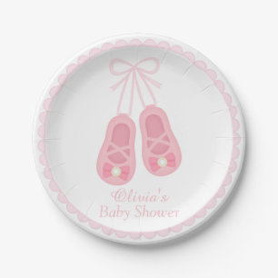 Cute Girl Shoes Ballerina Baby Shower Supplies Paper Plate
