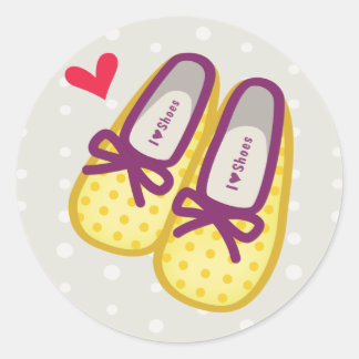 Cute Girl Shoes Classic Round Sticker