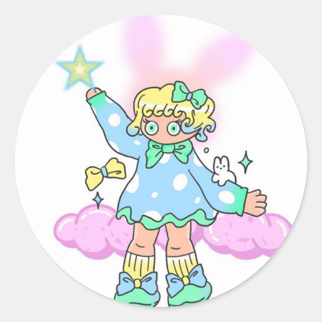 Cute girl sticker (Front)