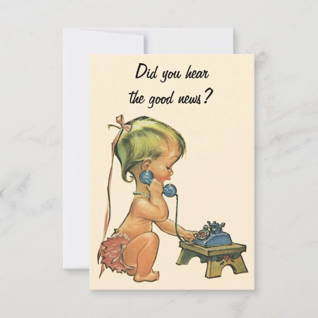 Cute Girl Talking on the Phone, Change of Address Invitation (Front)