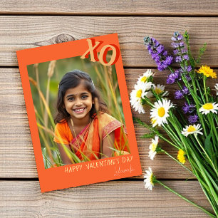 Cute Girl Valentine Pastel XO Holiday Card