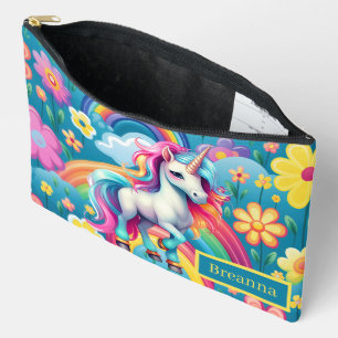 Cute girls add name Fantasy unicorn Accessory Pouch