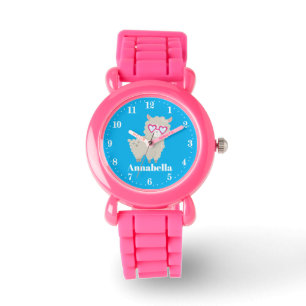 Cute girls add name llama watch