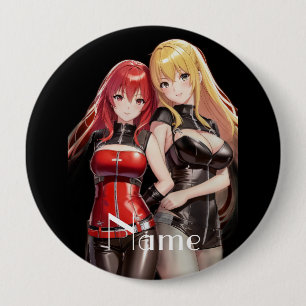 Cute Girls Anime Thunder_Cove 4 Inch Round Button