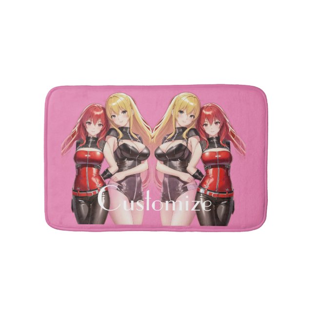 Cute Girls Anime Thunder_Cove Bath Mat (Front)