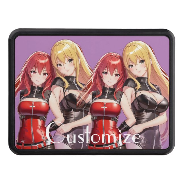 Cute Girls Anime Thunder_Cove Trailer Hitch Cover (Front)