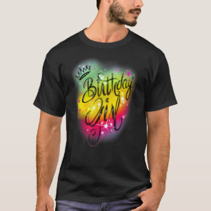 Cute Girls Birthday Party Birthday Airbrush Graffi T-Shirt