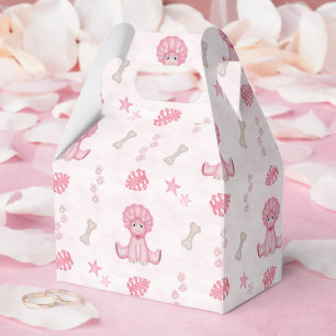 Cute Girls Birthday Pink Dinosaur Favor Box