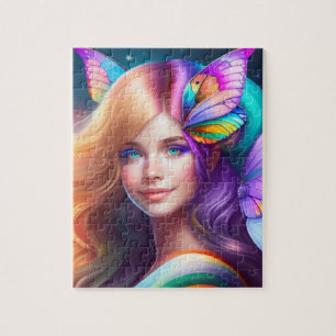 Cute Girls Colourful Beautiful Fairy Jigsaw Puzzle