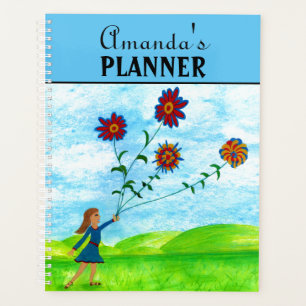 Cute Girls Colourful Floral Planner
