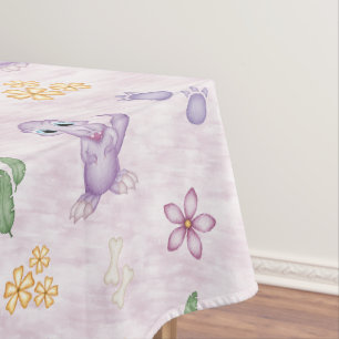 Cute Girls Dino Birthday Dinosaur Tablecloth